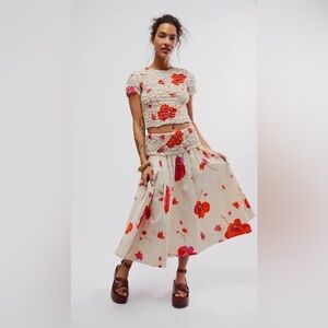 FP Free People Carino Printed Midi Skirt Set
